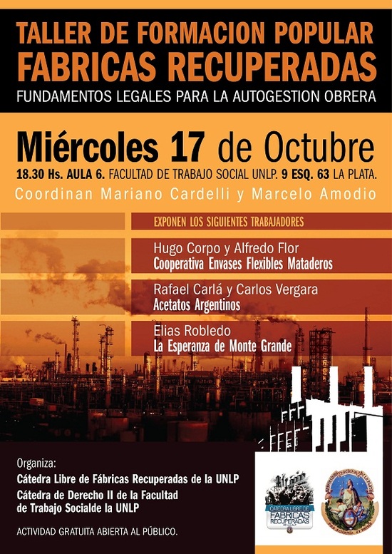 Taller de Formación Popular Fábricas recuperadas