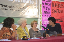 De derecha a izq.: Lic. Claudio Ríos, Rosa Bru, Estela Carlotto y Lic. Adriana Cuenca.